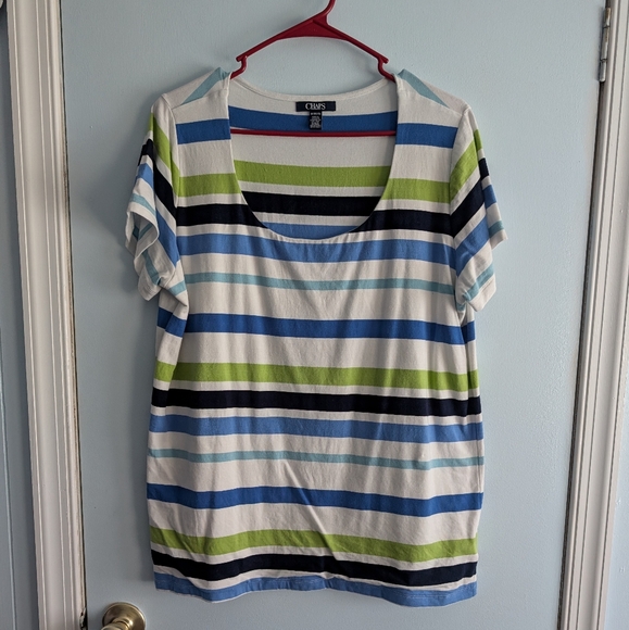 Chaps Women's Multicolor Striped Tee - Picture 1 of 4